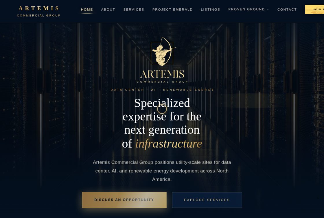 Artemis Commercial Group homepage